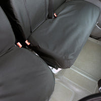 Mercedes Sprinter (2006-2018) Tailored Front & Rear Seat Covers (NO split on front passenger seat WITH pull down tray) - Black