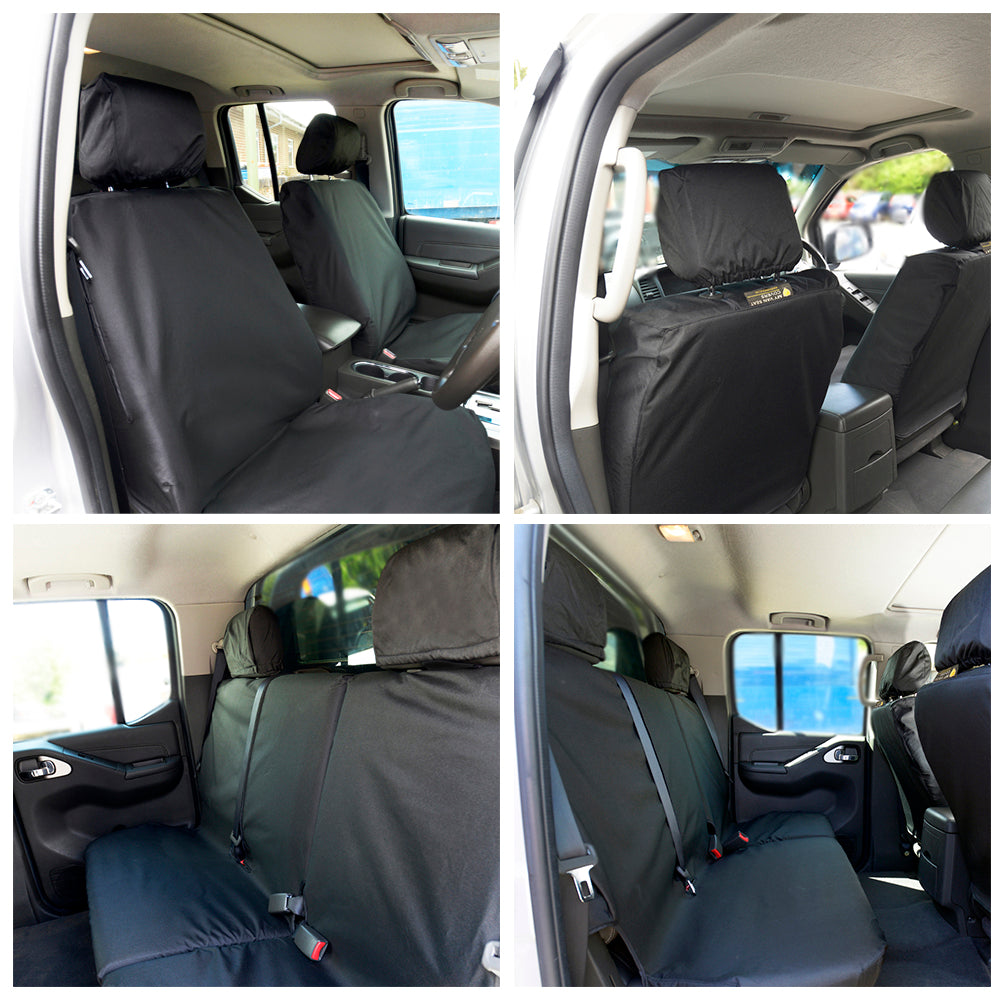 Nissan Navara Tekna Double Cab (2005-2016) Tailored Front & Rear Seat Covers - Black