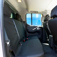 Nissan Navara D40 Double Cab (2005-2016) Tailored Rear Seat Covers - Black