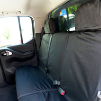 Nissan Navara D40 Double Cab (2005-2016) Tailored Rear Seat Covers - Black