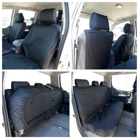 Toyota Hilux (2005-2016) Tailored Front & Rear Seat Covers - Black