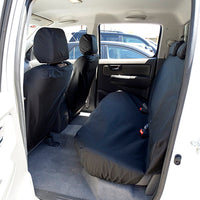 Toyota Hilux (2005-2016) Tailored Rear Seat Covers - Black