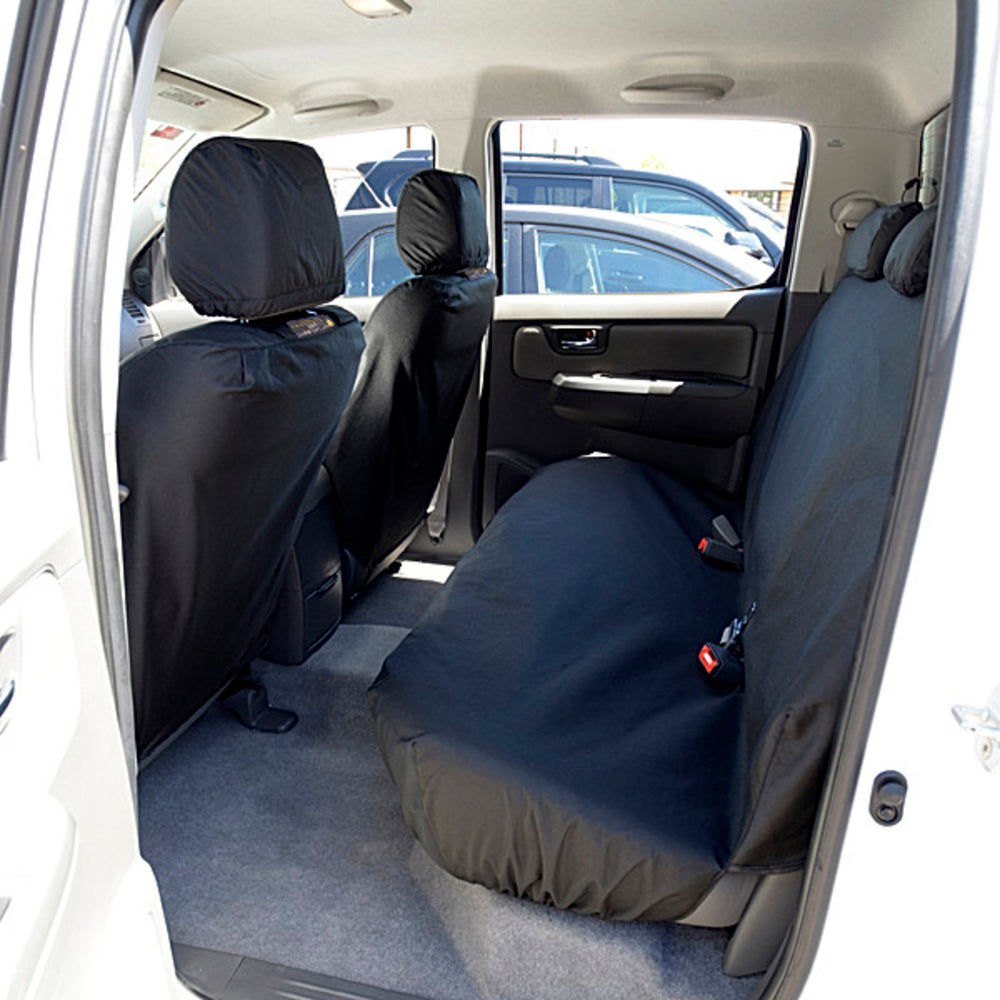 thumbnail image 2 of UK Custom Covers Toyota Hilux Icon/Invincible 2016+ Rear Seat Covers – Black (Tailored, RHD) 2 of 6