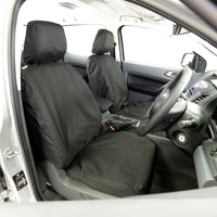 Ford Ranger T8 (2018 Onwards) Tailored Front & Rear Seat Covers - Black