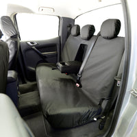 Ford Ranger T8 (2018 Onwards) Tailored Rear Seat Covers - Black