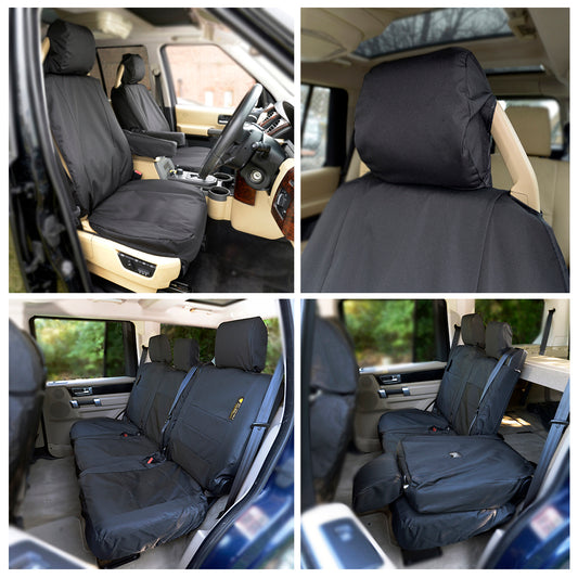 Fits Land Rover Discovery 3 Front & Rear Seat Covers Tailored (2004-2009) - Black