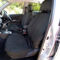 Mitsubishi L200 Trojan Double Cab (2015 Onwards) Tailored Front & Rear Seat Covers - Black