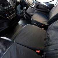 Fiat Ducato (2014 Onwards) Tailored Front Seat Covers (With Split Passenger Seat Base) - Black