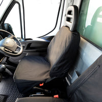 Iveco Daily Tipper Truck (2014 Onwards) Tailored Front Seat Covers (With Split Passenger Seat Base) - Black