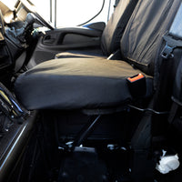Fiat Ducato (2014 Onwards) Tailored Front Seat Covers (With Split Passenger Seat Base) - Black