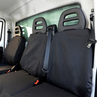 Fiat Ducato (2014 Onwards) Tailored Front Seat Covers (With Split Passenger Seat Base) - Black