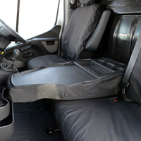 Nissan NV400 (2010-2021) Tailored Front & Rear Seat Covers (NO Split passenger seat base WITH folding middle seat) - Black