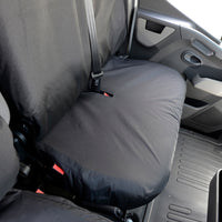 Nissan NV400 (2010-2021) Tailored Front & Rear Seat Covers (NO Split passenger seat base WITH folding middle seat) - Black