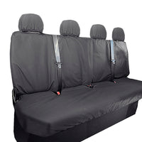 Nissan NV400 (2010-2021) Tailored Front & Rear Seat Covers (NO Split passenger seat base WITH folding middle seat) - Black