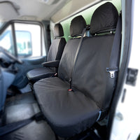 Ford Transit Van MK6 (2000-2006) Tailored Front Seat Covers (NO Split Passenger Seat) - Black