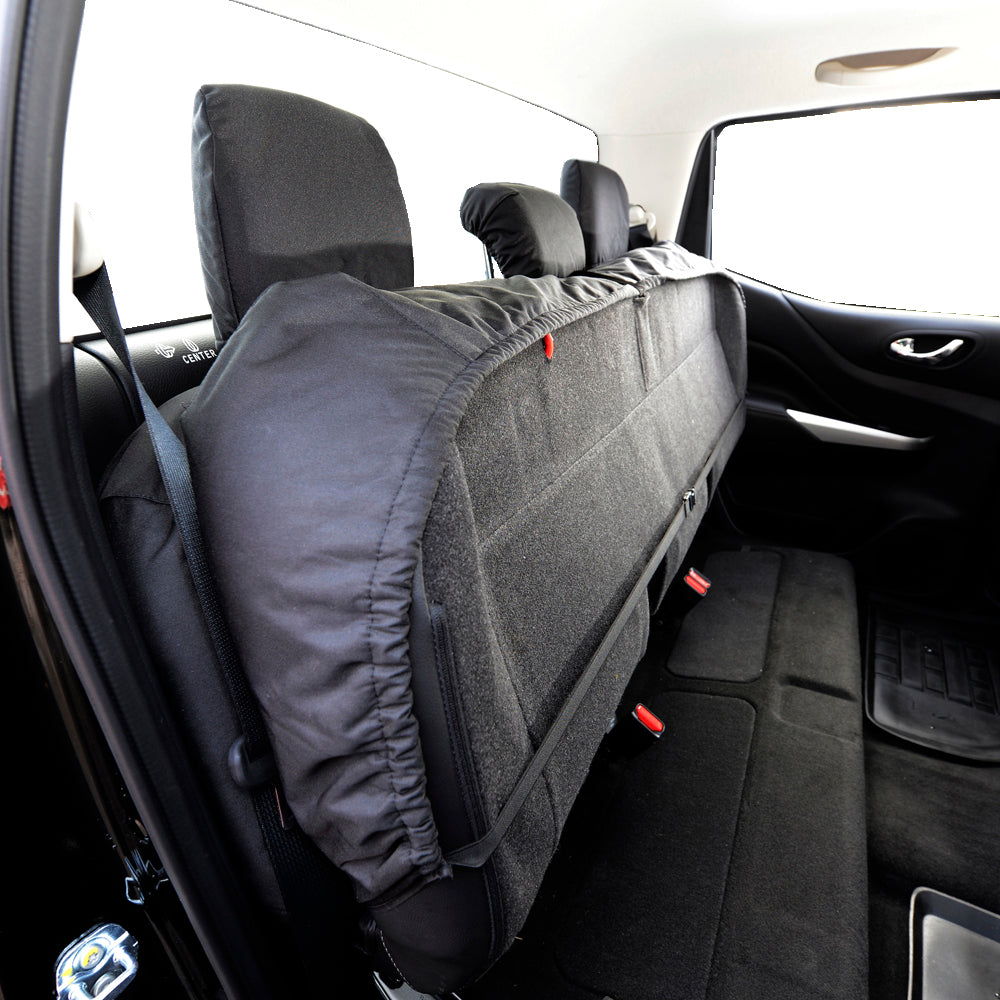 Nissan Navara NP300 (2016 Onwards) Tailored Front & Rear Seat Covers - Black