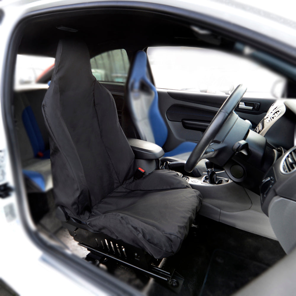 Ford Focus RS MK2 MK3 (2011 Onwards) Tailored Front Recaro Seat Cover (x1) - Black