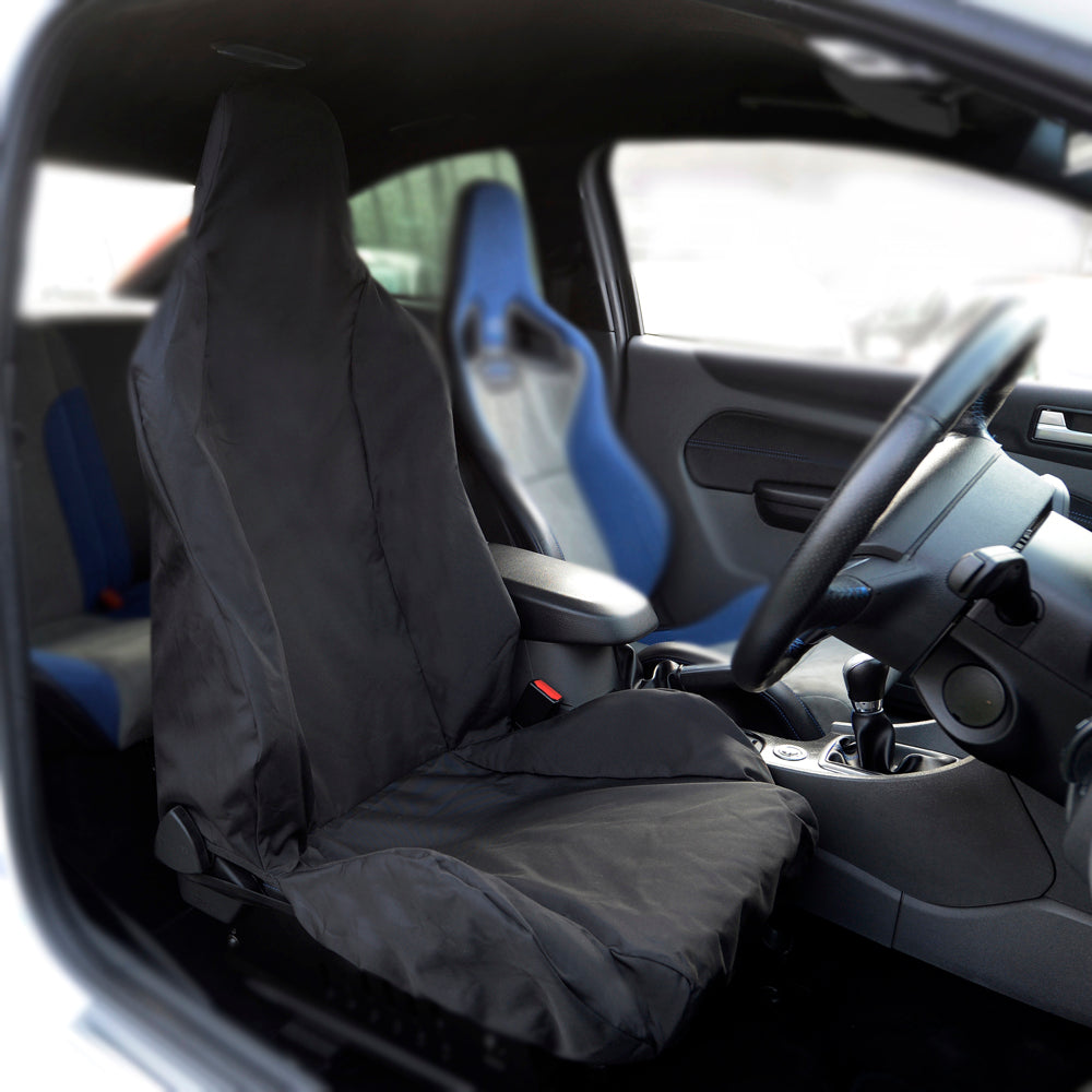 Ford Focus RS MK2 MK3 (2011 Onwards) Tailored Front Recaro Seat Cover (x1) - Black