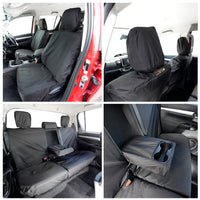 Toyota Hilux Icon & Invincible (2016 Onwards) Tailored Front & Rear Seat Covers - Black