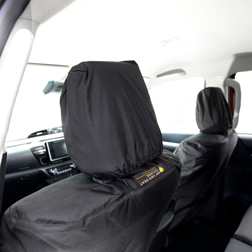 Toyota Hilux Active (2016 Onwards) Tailored Front Seat Covers - Black