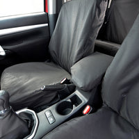 Toyota Hilux Icon & Invincible (2016 Onwards) Tailored Front & Rear Seat Covers - Black