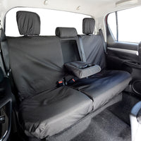 Toyota Hilux Icon & Invincible (2016 Onwards) Tailored Front & Rear Seat Covers - Black