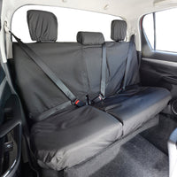 Toyota Hilux Icon & Invincible (2016 Onwards) Tailored Rear Seat Covers - Black