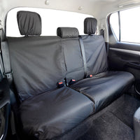Toyota Hilux Icon & Invincible (2016 Onwards) Tailored Front & Rear Seat Covers - Black