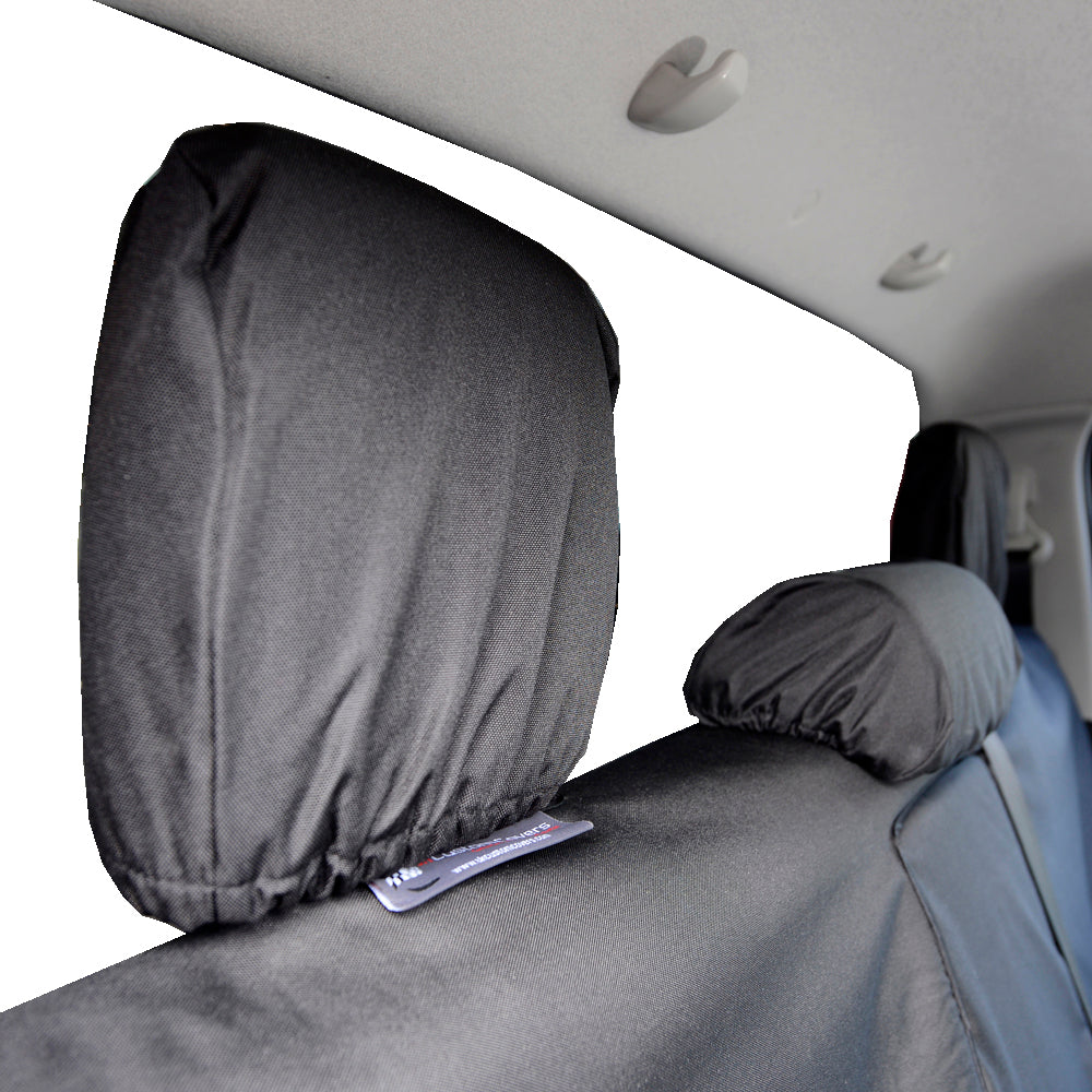 Toyota Hilux Icon & Invincible (2016 Onwards) Tailored Rear Seat Covers - Black