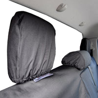 Toyota Hilux Icon & Invincible (2016 Onwards) Tailored Rear Seat Covers - Black
