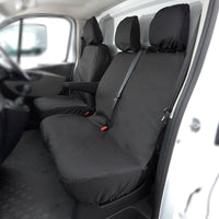 Nissan NV300 Standard Van (2016-2022) Tailored Front Seat Covers (NO Split Passenger Seat) - Black