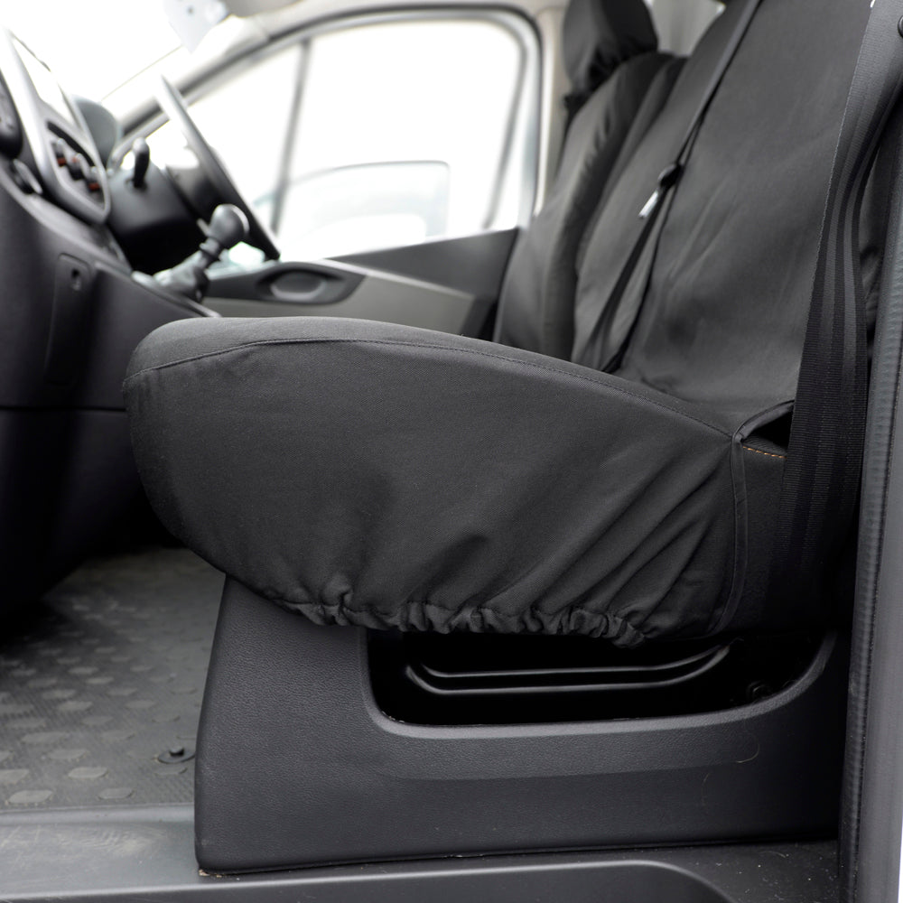 Nissan NV300 Standard Van (2016-2022) Tailored Front Seat Covers (NO Split Passenger Seat) - Black