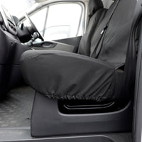 Nissan NV300 Standard Van (2016-2022) Tailored Front Seat Covers (NO Split Passenger Seat) - Black