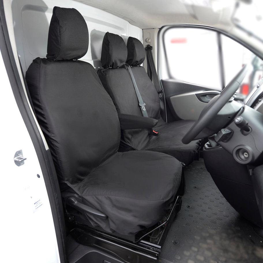 Nissan NV300 Standard Van (2016-2022) Tailored Front Seat Covers (NO Split Passenger Seat) - Black