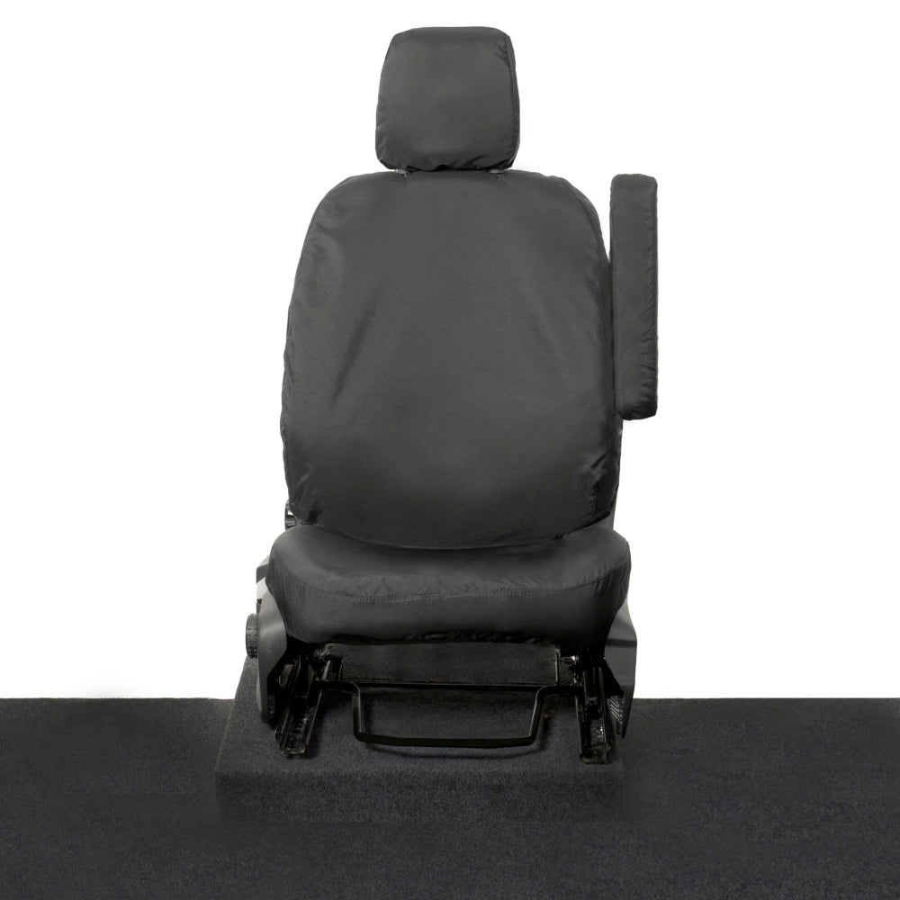 FORD TRANSIT CUSTOM EMBROIDERED DRIVER SINGLE SEAT COVER (2013-2023) BLACK 307 | UK FORD TRANSIT CUSTOM EMBROIDERED DRIVER SINGLE SEAT COVER (2013-2023) BLACK 307 | UK