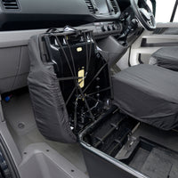 VW Crafter (2017 Onwards) Tailored Front Seat Covers (WITH Folding Middle Seat) - Black