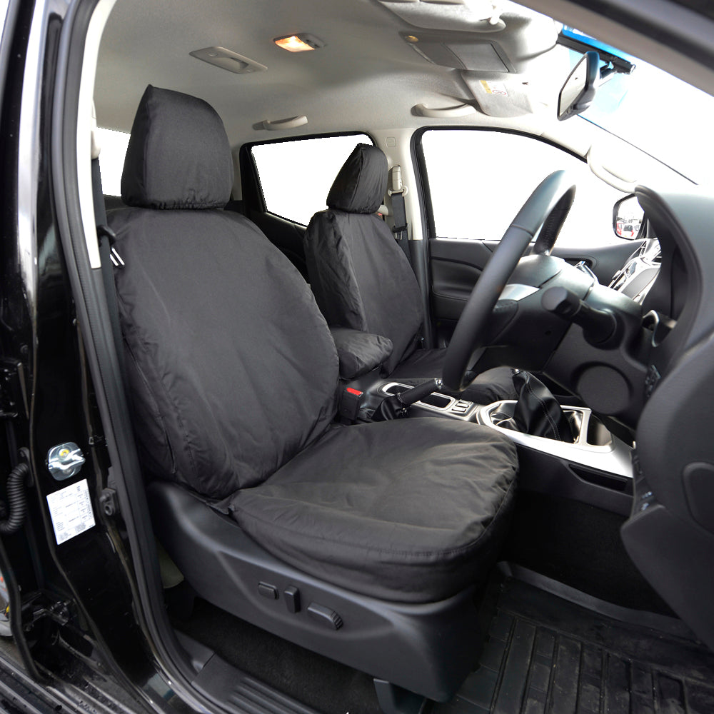Nissan Navara NP300 (2016 Onwards) Tailored Front Seat Covers - Black