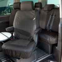 VW T6 Caravelle (2003-2015) Tailored 2nd Row Seat Covers (Both Seats) - Black