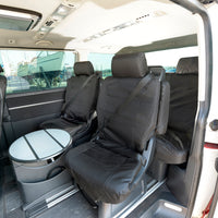 VW T6 Caravelle (2003-2015) Tailored 2nd Row Seat Covers (Both Seats) - Black