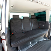 VW T6 Caravelle (2015 Onwards) Tailored 3rd Row Bench Seat Cover - Black