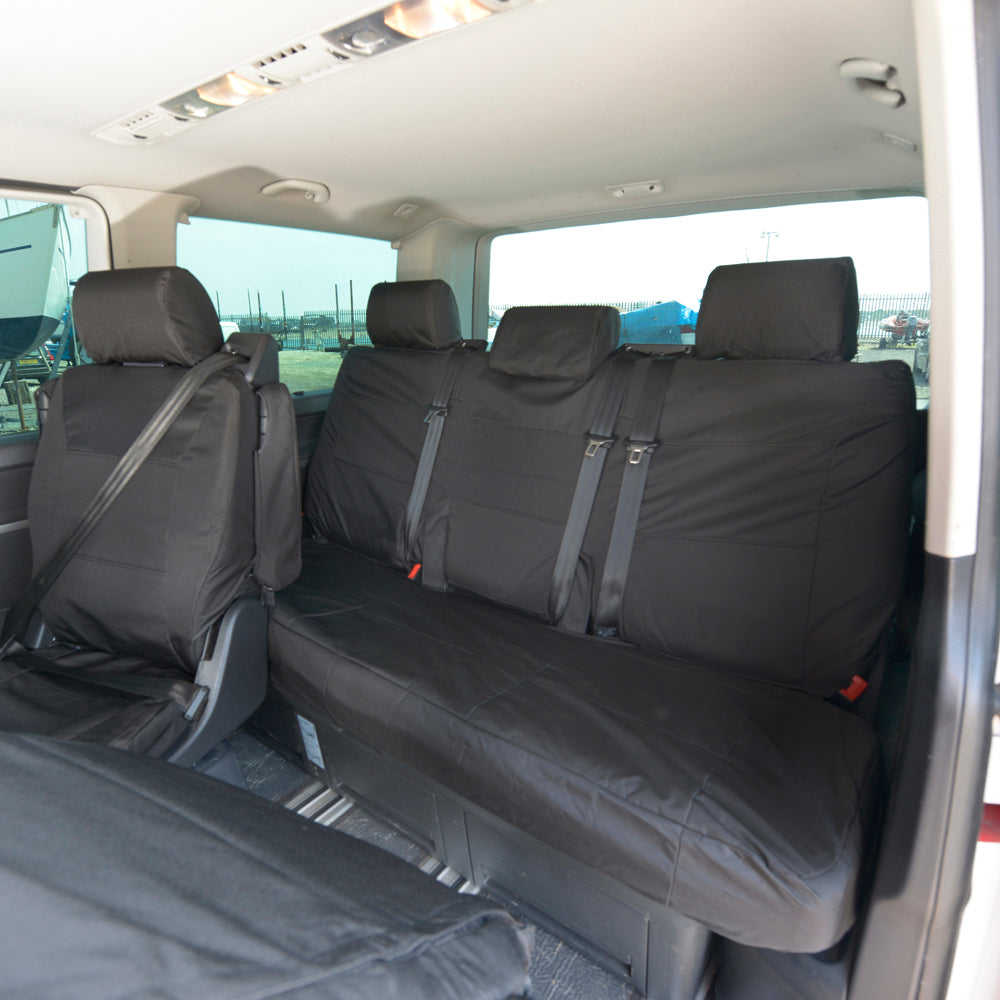 VW T6 Caravelle (2015 Onwards) Tailored 3rd Row Bench Seat Cover - Black