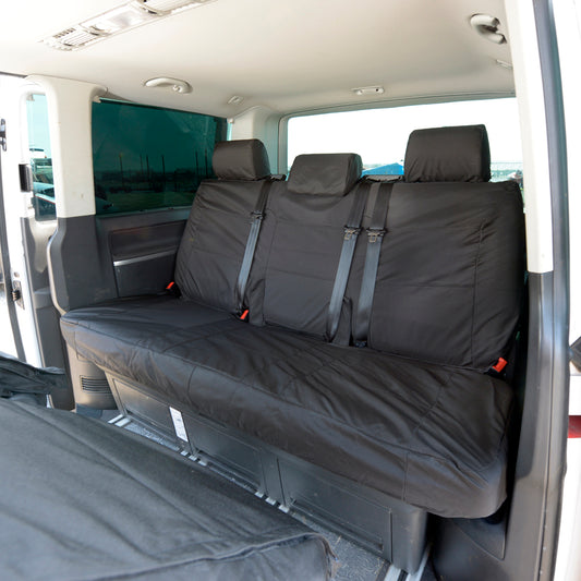 VW T6 Caravelle (2015 Onwards) Tailored 3rd Row Bench Seat Cover - Black