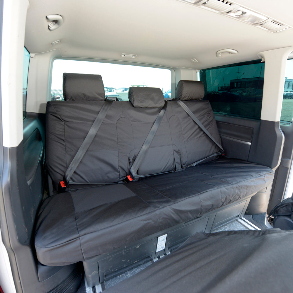 VW T6 Caravelle (2015 Onwards) Tailored 3rd Row Bench Seat Cover - Black