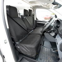 Vauxhall Vivaro (2019 Onwards) Tailored Front Seat Covers (NO Split Passenger Seat) - Black