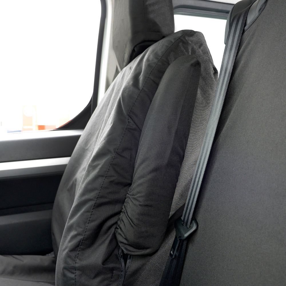 Vauxhall Vivaro (2019 Onwards) Tailored Front Seat Covers (NO Split Passenger Seat) - Black