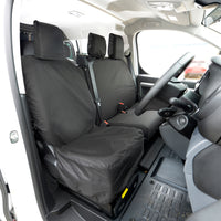 Peugeot Expert (2016 Onwards) Tailored Front Seat Covers (NO Split Passenger Seat) - Black