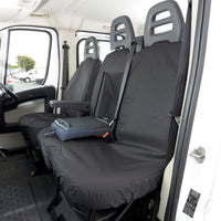 Fiat E-Ducato (2021 Onwards) Tailored Front Seat Covers (NO Split Passenger Seat) - Black