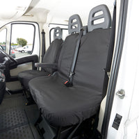 Peugeot Boxer (2006 Onwards) Tailored Front Seat Covers (NO Split Passenger Seat) - Black