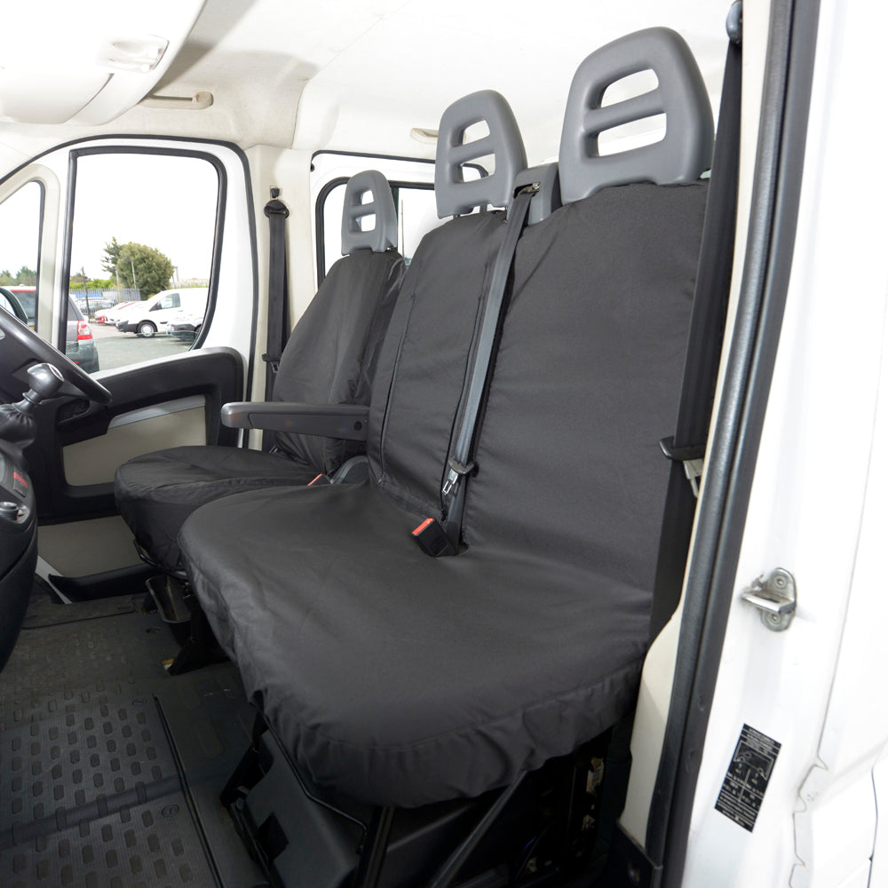 Peugeot Boxer (2006 Onwards) Tailored Front Seat Covers (NO Split Passenger Seat) - Black