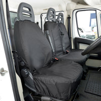 Peugeot Boxer (2006 Onwards) Tailored Front Seat Covers (NO Split Passenger Seat) - Black